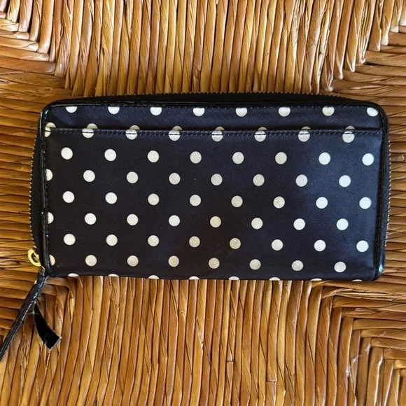 Kate Spade Black and White Polka Dot Zip Wallet - Picture 5 of 5